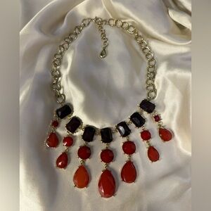 Cookie Lee Red and Gold Necklace